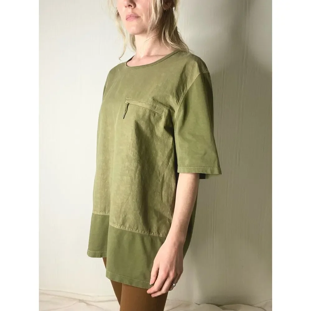 FOLK Moss Green Cotton Linen T Shirt US 5/XL - Picture 3 of 13